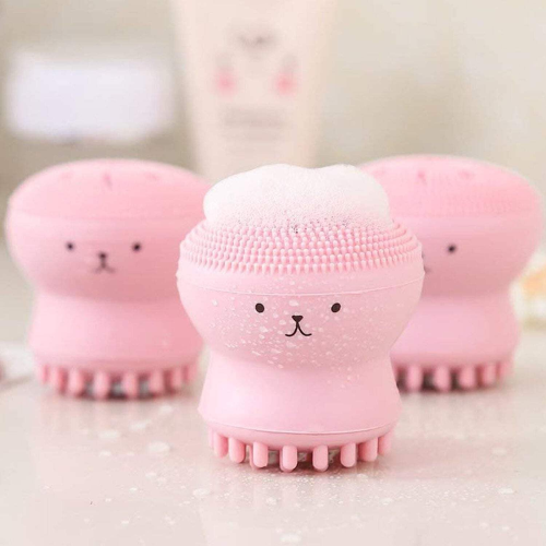 WELLMORA Facial Cleansing Brushes, Cute Octopus Shape Silicone Face Scrubber Massager Skincare Tool (1PC) ARTICLE NO HKSBBSBD9M