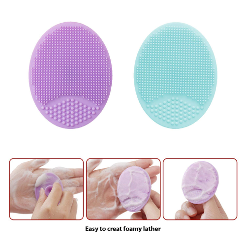 WELLMORA Bath & Facial Cleansing Brush, Soft Silicone Face Scrubber (2 Pc Set) ARTICLE NO HKSBBSBD20M