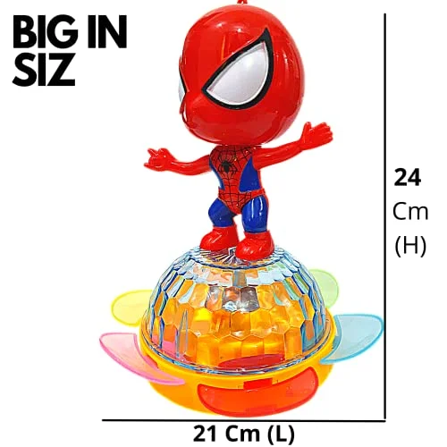 SOLO CITY Super Toy 3D Light Dancing Spider-Men with Bump and Go Action, Music with Soft Music and 3D Lights Musical Toys for Kids | Spidrmen Musical Toys for Kids Best Birthday Gift for Kids ARTICLE NO TYESLMD1M