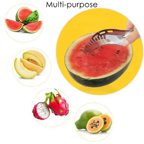 AIROTRON 3in1 Stainless Steel Watermelon Cantaloupe Slicer Knife, Corer Fruit, Vegetable Tools Kitchen (1 Pc) ARTICLE NO HKTCPD2M
