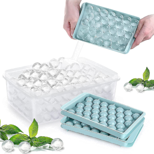WELLMORA Plastic Mini Round Ice Cube Tray with Lid | Ice Ball Maker for Fresh Juice, Mocktails, Whiskey, Cocktails, Tea & Coffee | 33 Cavity, Easy Release & Stackable in Freezer ARTICLE NO HKDFTWDOR1M (Copy)