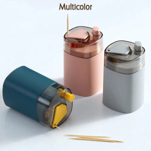 WELLMORA Toothpick Holder Dispenser, Pop-Up Automatic Toothpick Dispenser for Kitchen Restaurant Thickening Toothpicks Container Pocket Novelty, Safe Container Toothpick Storage Box ARTICLE NO HKODTPDOBWD1M