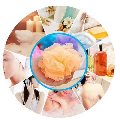 WELLMORA Round Bath Sponge Loofah/Back Scrubber For Women And Men (Random Colour) ARTICLE NO HKSBBSBD21M
