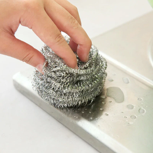 WELLMORA Round Shape Stainless Steel Scrubber (Pack of 6) ARTICLE NO HKSBBSBD22M