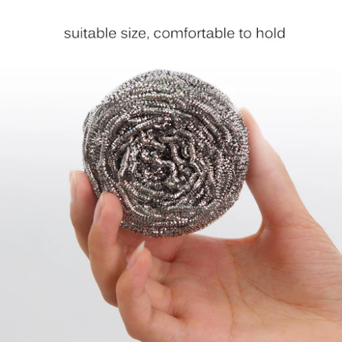 WELLMORA Round Shape Stainless Steel Scrubber (Pack of 6) ARTICLE NO HKSBBSBD22M