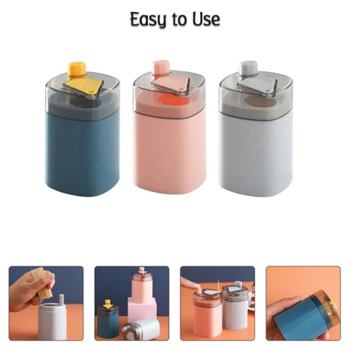 WELLMORA Toothpick Holder Dispenser, Pop-Up Automatic Toothpick Dispenser for Kitchen Restaurant Thickening Toothpicks Container Pocket Novelty, Safe Container Toothpick Storage Box ARTICLE NO HKODTPDOBWD1M