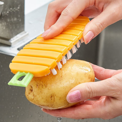 WELLMORA Vegetable Scrubbing Brush, Vegetable Scrubber Non‑Toxic Fruit Brush Carrot Shape Vegetable Brush for Potato for Vegetable ARTICLE NO HKSVBSBD1M