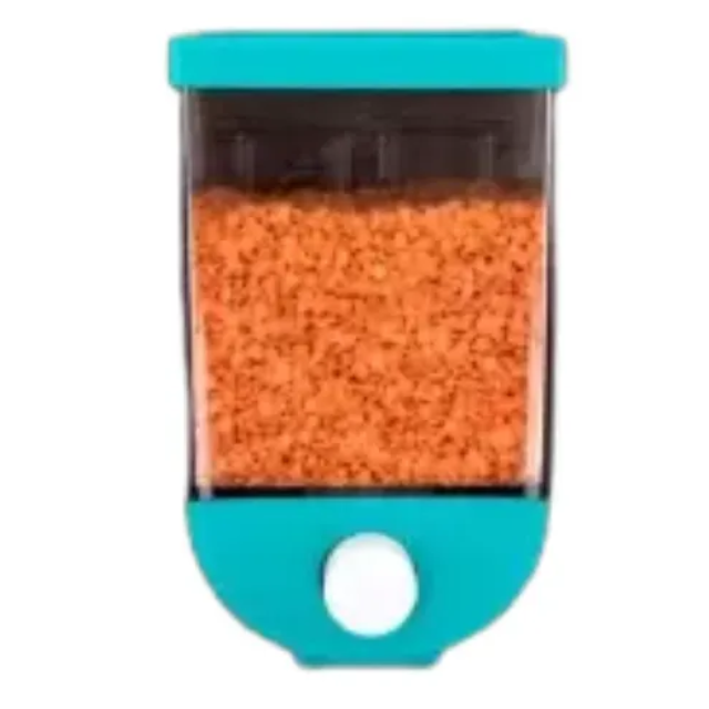 WELLMORA WALL-MOUNTED PLASTIC JAR - 1100 ML PLASTIC CEREAL DISPENSER (MULTICOLOR) ARTICLE NO. HKCNWMD1M