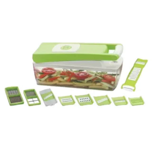 WELLMORA VEGETABLE AND FRUIT CHIPSER/CHOPPER/SLICER/CHOPPER CUTTER/CHIPSER SLICER GRATER/FRUIT CHOPPER/POTATO SLICER/SLICER DICER/SALAD CUTTER MACHINE/12 BLADES ARTICLE NO. HKCHWMD1M
