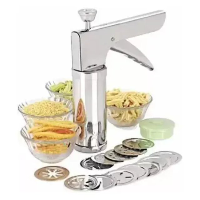 WELLMORA PRESS/NAMKEEN SEV MAKER PRESS WITH STAINLESS STEEL JAALIS (KITCHEN PRESS)ARTICLE NO. HKSMWMD1M