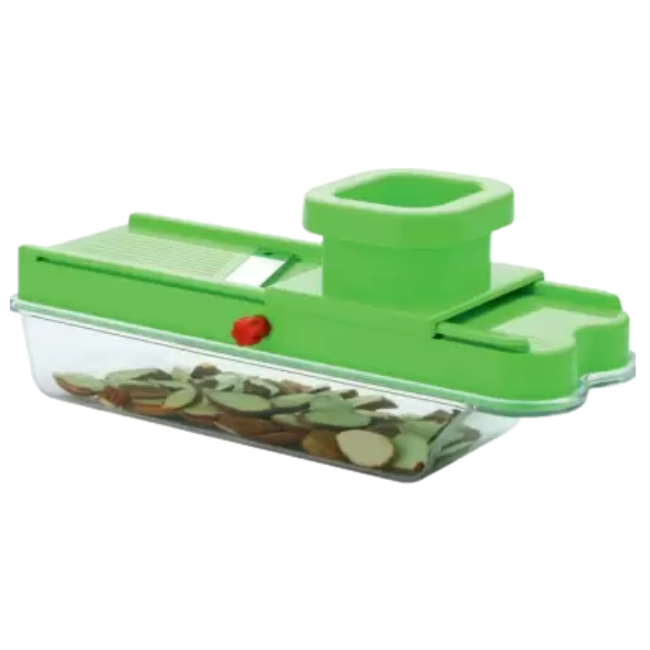 WELLMORA Fruit and Vegetable Compact Dry Plastic Cutter Slicer with Holder and Container ARTICLE NO HKWMDFSD1M