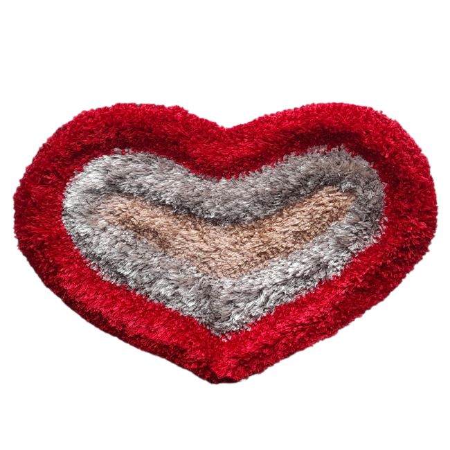 TINYSHADES Polyester Feather Heart Shape Doormats for Home ARTICLE NO HFTSDMD4M