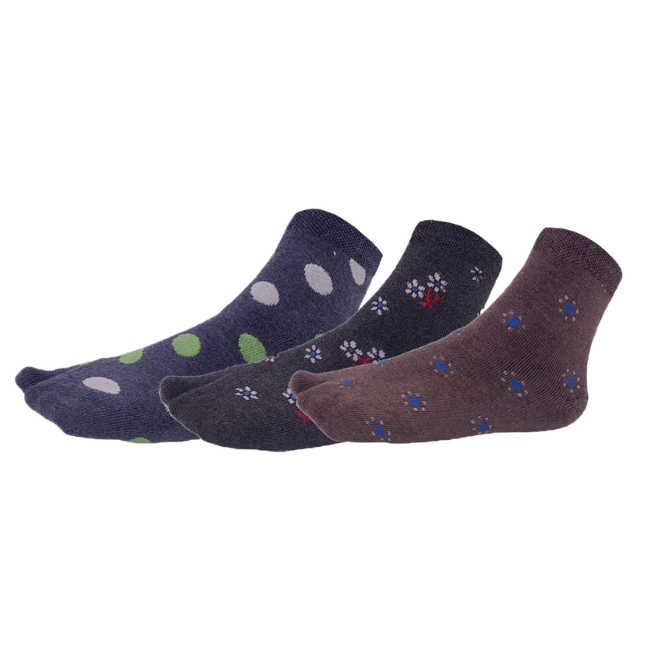 MOON FLY WOMEN PRINTED TOWEL CALF LENGTH SOCKS ARTICLE NO WNSKMFD3M (PACK OF 3)