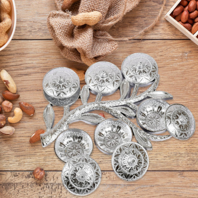 WELLMORA Zoomkha Tree Shape 6Pc Storage Serving Tray Multipurpose Snack And Dry Fruit Serving Tray For Home Use ARTICLE NO HKDFTWD4M