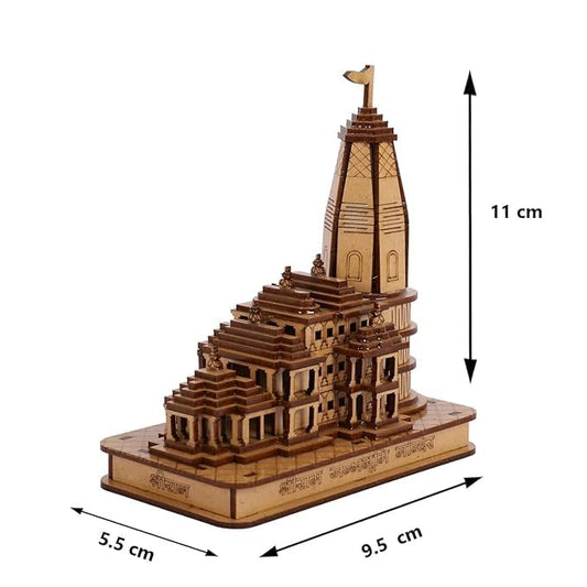 SPRINKLES 3D Miniature Shri Ram Mandir Ayodhya 3D Model Wooden Temple for Deepawali, Temple, Home Puja Gift ARTICLE NO GDLKSJISD6M