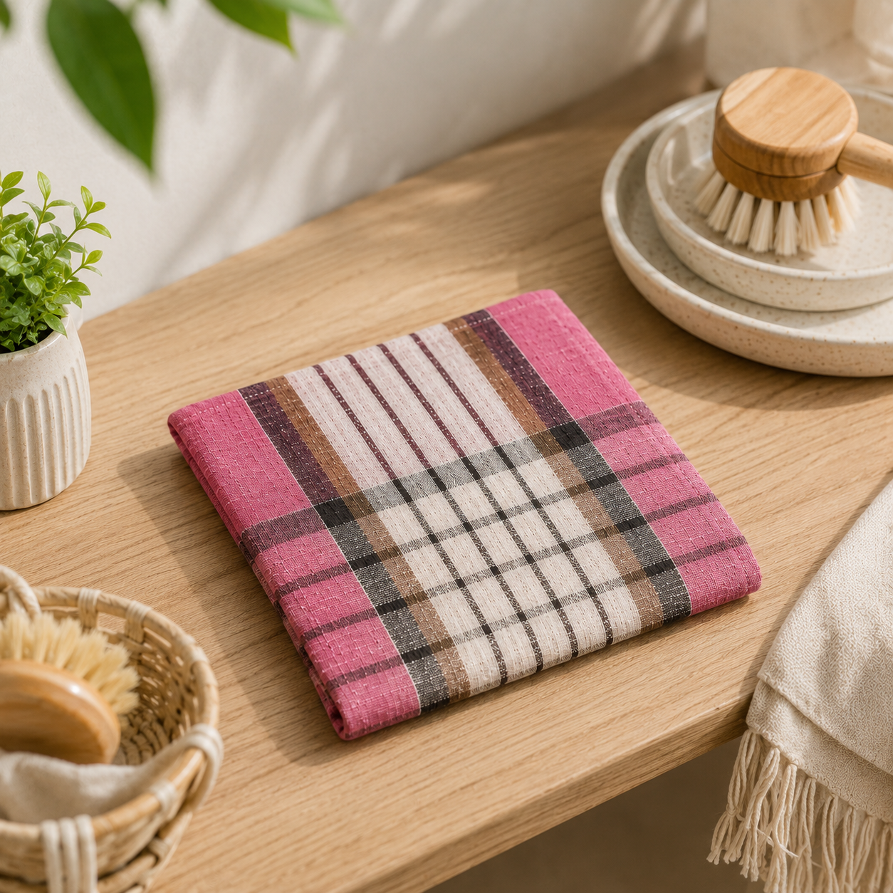 TinyShades Khadi Cotton Dusting Cloth | Handwoven Handmade Cleaning Cloth | Soft, Absorbent & Quick Dry | 18 x 20 Inch | Pack of 6