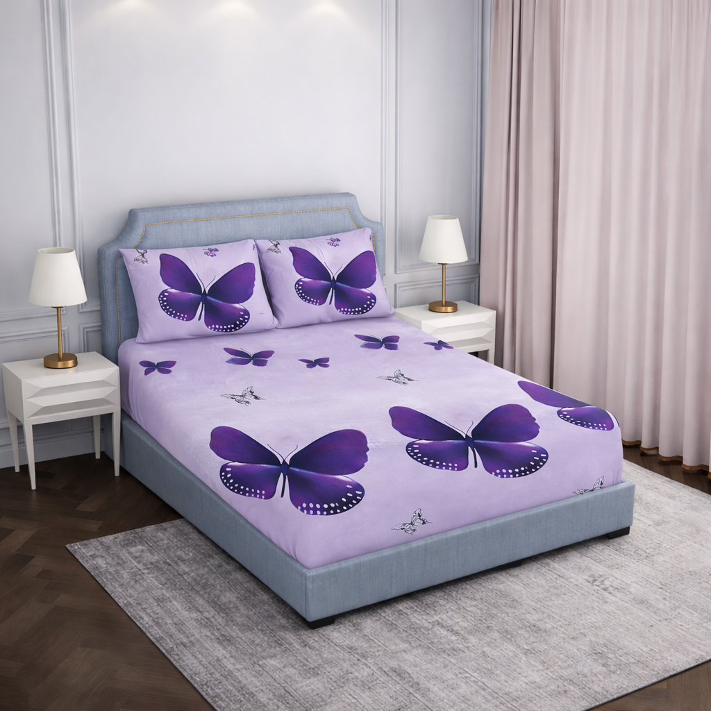 SPRINGSTONE POLYCOTTON DOUBLE PRINTED FLAT BEDSHEET ARTICLE NO HFDBSSD2M