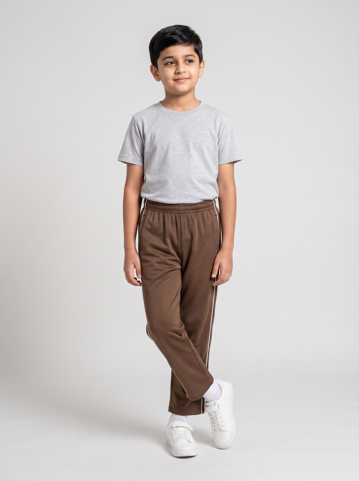 MOON FLY BOYS TRACK PANTS | SOLID BEIGE REGULAR FIT LOWER WITH ELASTIC WAIST & SIDE PIPING | CASUAL SPORTSWEAR JOGGERS FOR BOYS (Copy) (Copy) (Copy) (Copy) (Copy)