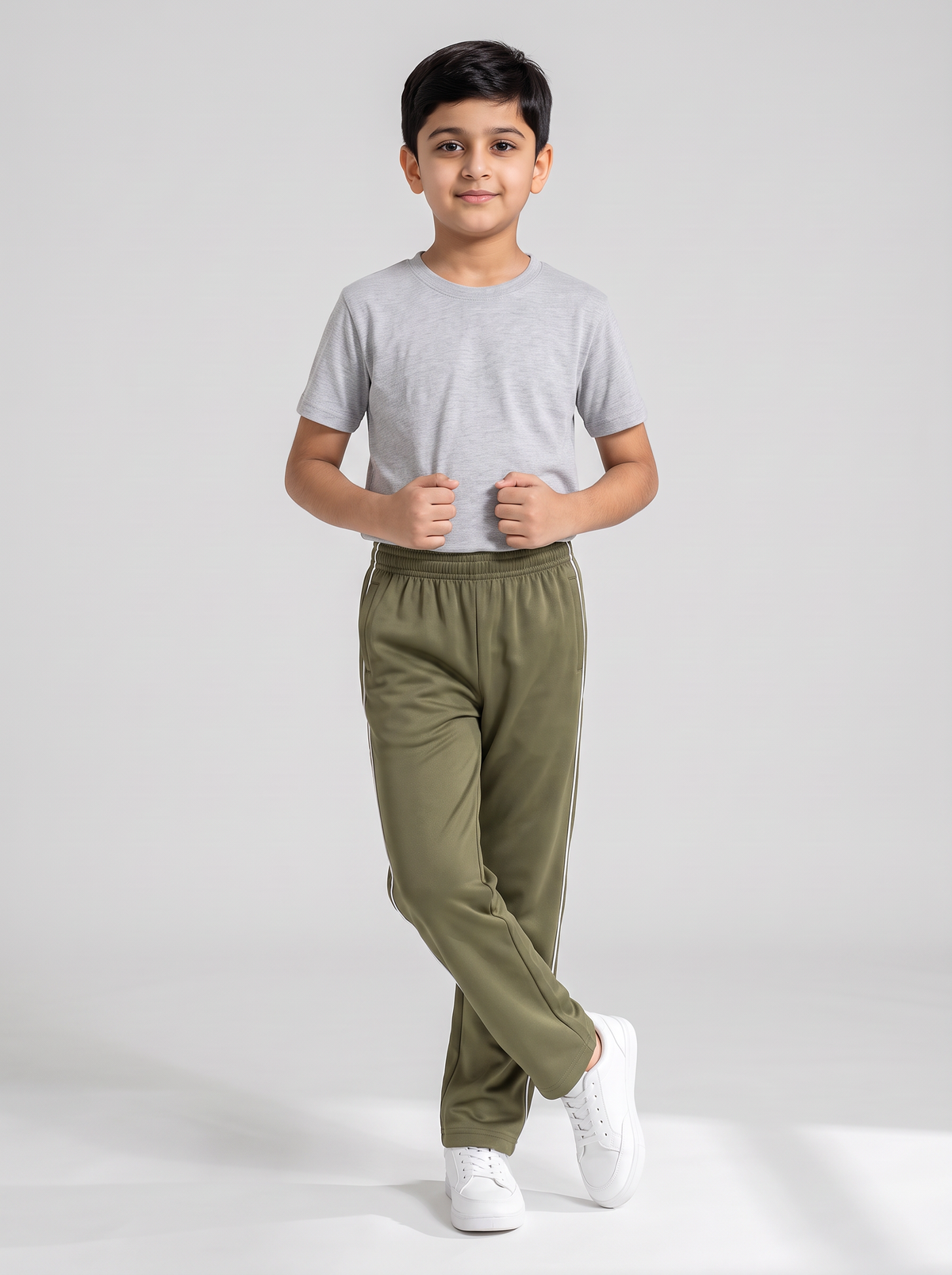 MOON FLY BOYS TRACK PANTS | SOLID BEIGE REGULAR FIT LOWER WITH ELASTIC WAIST & SIDE PIPING | CASUAL SPORTSWEAR JOGGERS FOR BOYS (Copy)