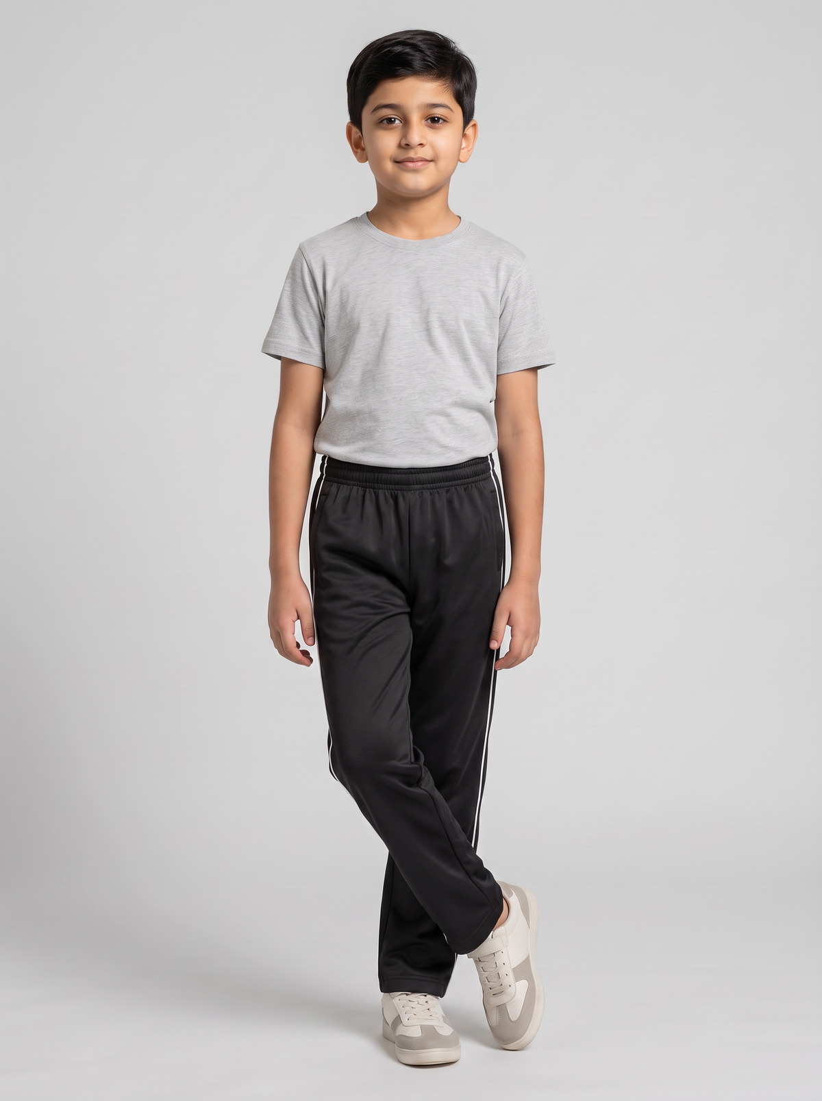 MOON FLY BOYS TRACK PANTS | SOLID BEIGE REGULAR FIT LOWER WITH ELASTIC WAIST & SIDE PIPING | CASUAL SPORTSWEAR JOGGERS FOR BOYS (Copy) (Copy)