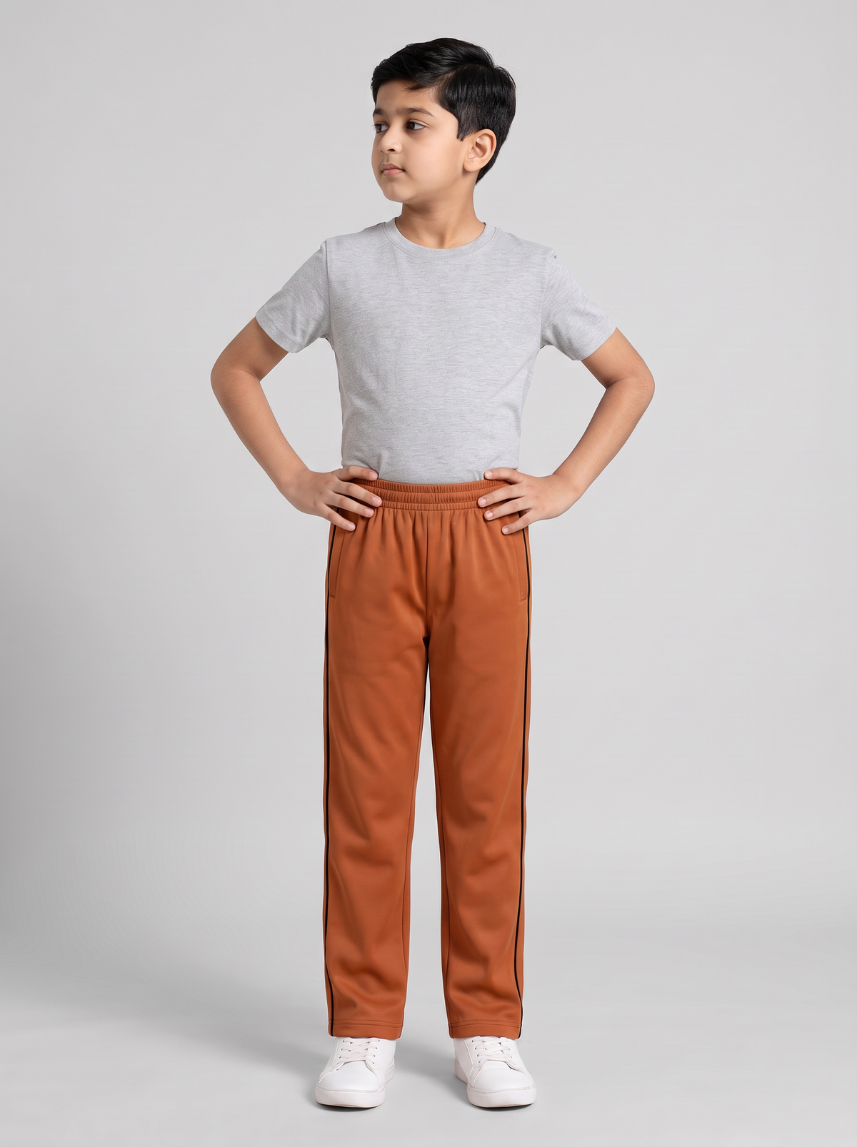 MOON FLY BOYS TRACK PANTS | SOLID BEIGE REGULAR FIT LOWER WITH ELASTIC WAIST & SIDE PIPING | CASUAL SPORTSWEAR JOGGERS FOR BOYS (Copy) (Copy) (Copy) (Copy)