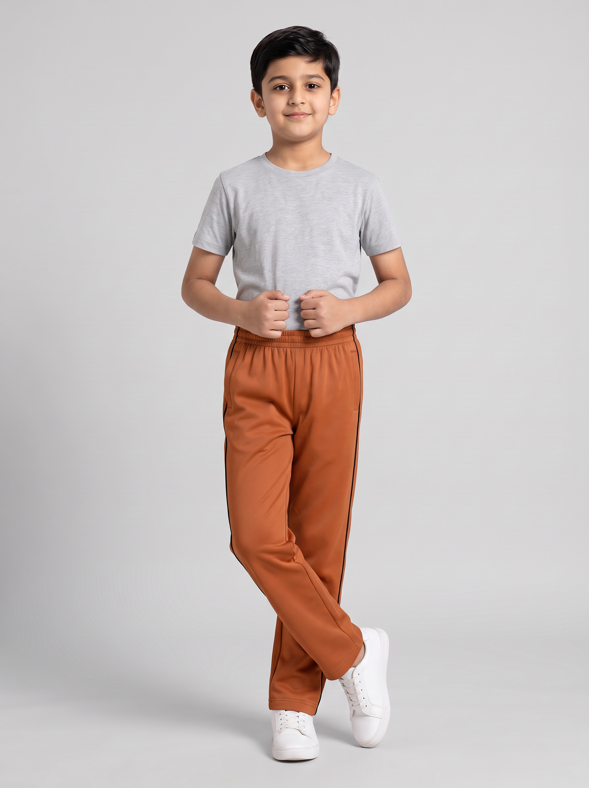 MOON FLY BOYS TRACK PANTS | SOLID BEIGE REGULAR FIT LOWER WITH ELASTIC WAIST & SIDE PIPING | CASUAL SPORTSWEAR JOGGERS FOR BOYS (Copy) (Copy) (Copy) (Copy)