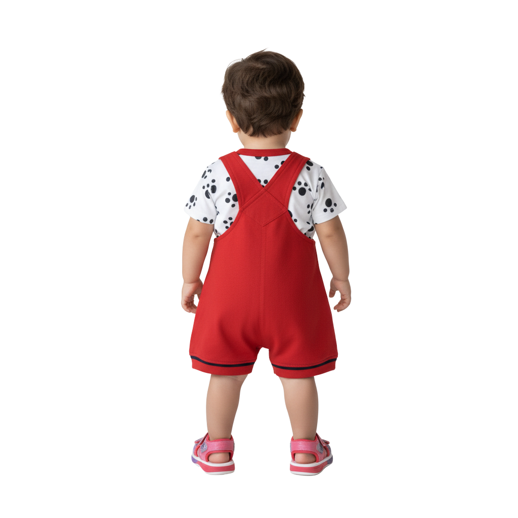 MOON FLY BABY BOYS DUNGAREE SET WITH T-SHIRT | COTTON BLEND | CUTE CARTOON PRINT | COMFORT FIT SUMMER WEAR ARTICLE NO KDDUD1C