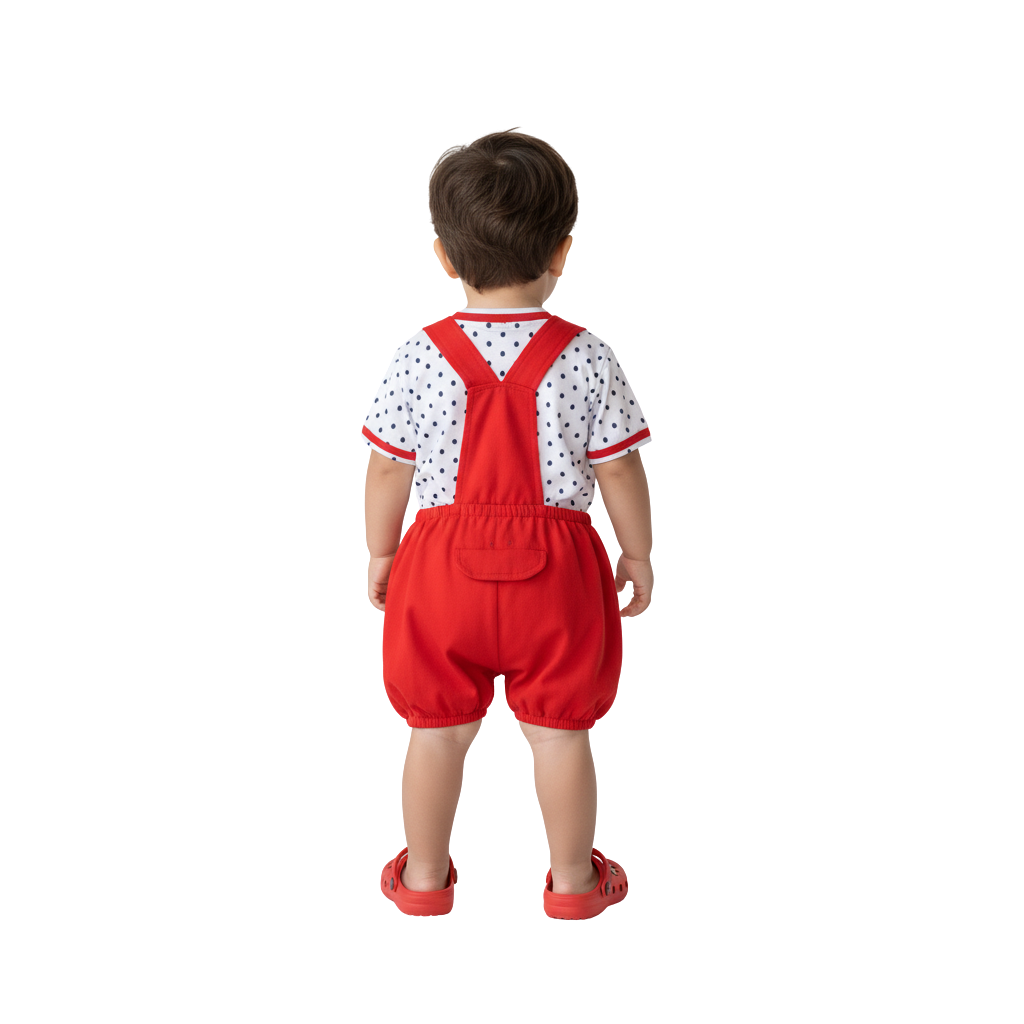 MOON FLY BABY BOYS DUNGAREE SET WITH T-SHIRT | COTTON BLEND | CUTE CARTOON PRINT | COMFORT FIT SUMMER WEAR ARTICLE NO KDDUD7C