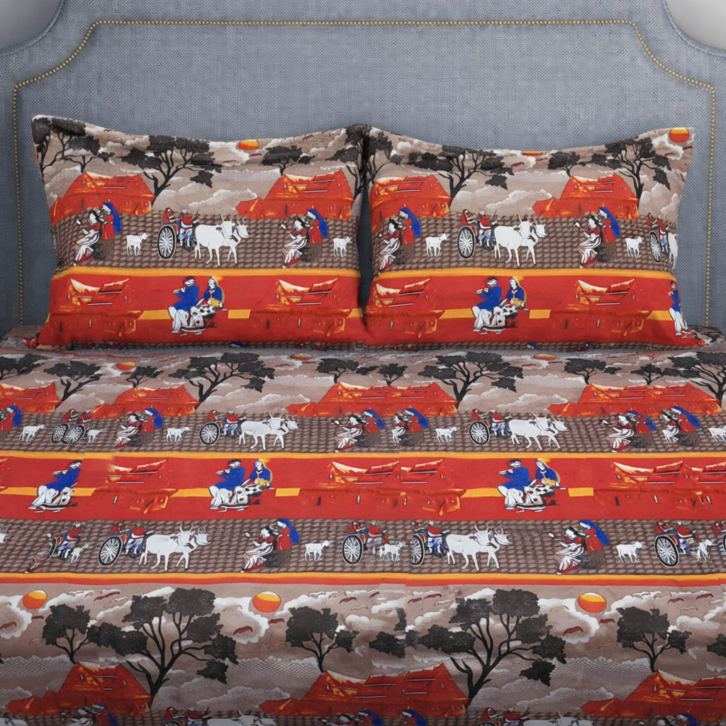 SPRINGSTONE POLYCOTTON DOUBLE PRINTED FLAT BEDSHEET ARTICLE NO HFDBSSD11M