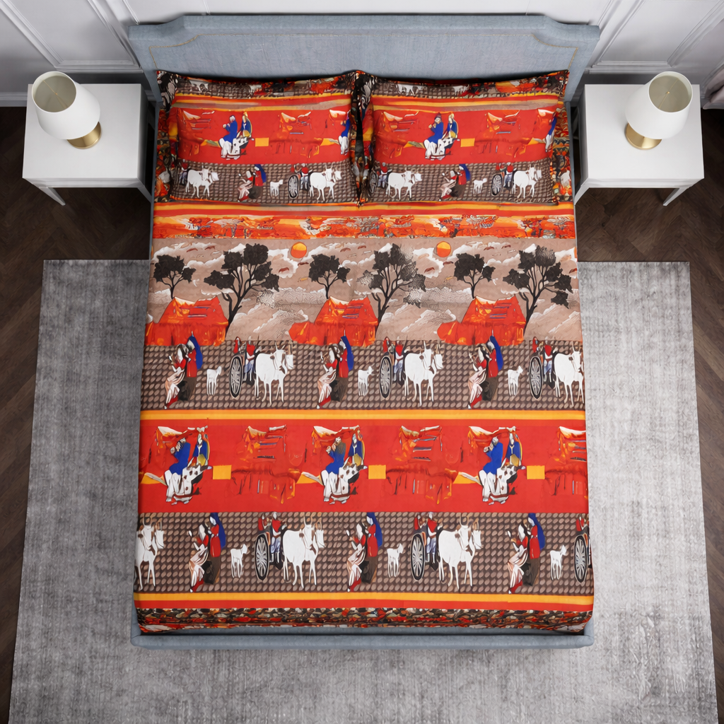 SPRINGSTONE POLYCOTTON DOUBLE PRINTED FLAT BEDSHEET ARTICLE NO HFDBSSD11M