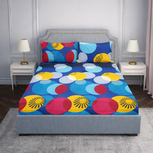 SPRINGSTONE POLYCOTTON DOUBLE PRINTED FLAT BEDSHEET ARTICLE NO HFDBSSD1M