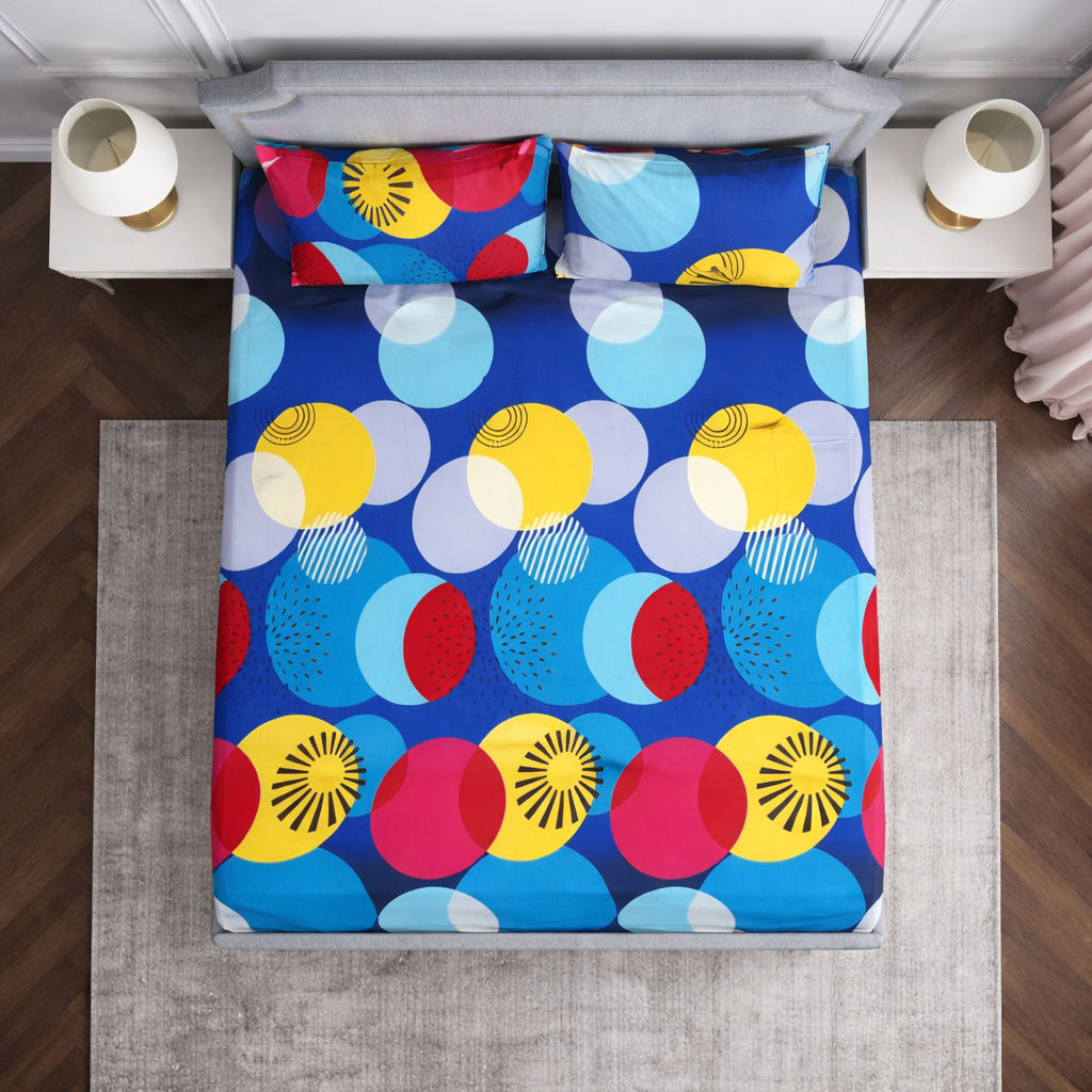 SPRINGSTONE POLYCOTTON DOUBLE PRINTED FLAT BEDSHEET ARTICLE NO HFDBSSD1M