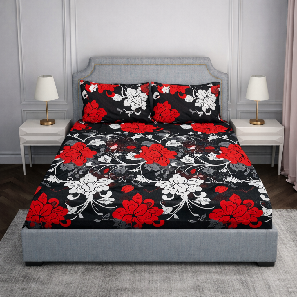 SPRINGSTONE POLYCOTTON DOUBLE PRINTED FLAT BEDSHEET ARTICLE NO HFDBSSD4M