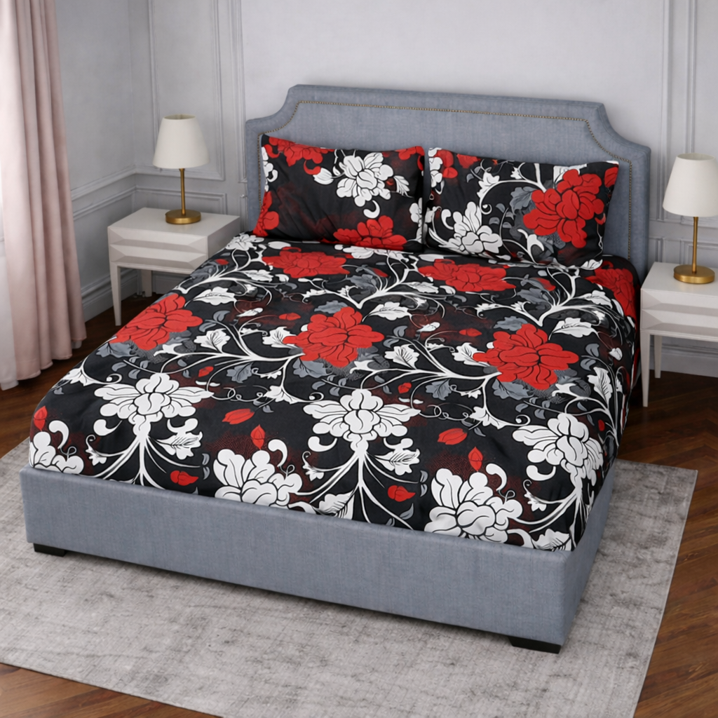SPRINGSTONE POLYCOTTON DOUBLE PRINTED FLAT BEDSHEET ARTICLE NO HFDBSSD4M