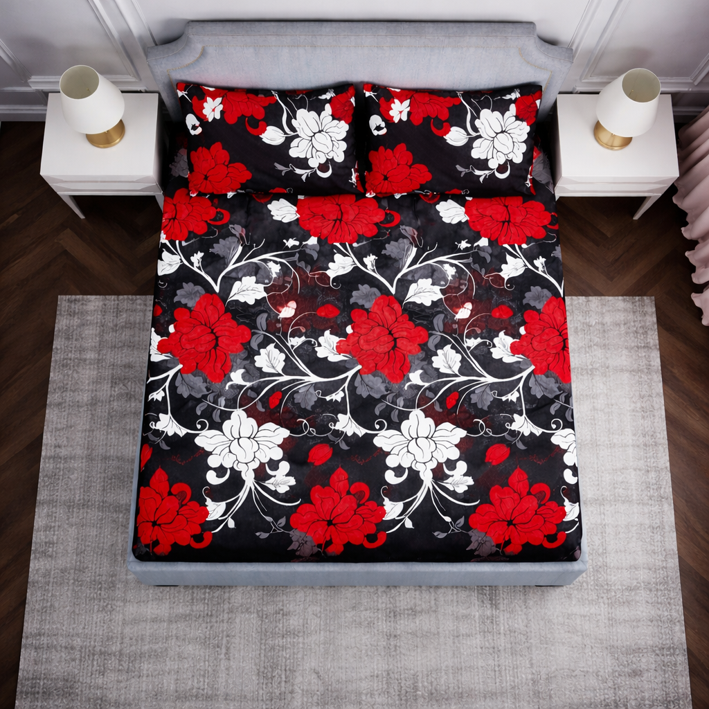 SPRINGSTONE POLYCOTTON DOUBLE PRINTED FLAT BEDSHEET ARTICLE NO HFDBSSD4M