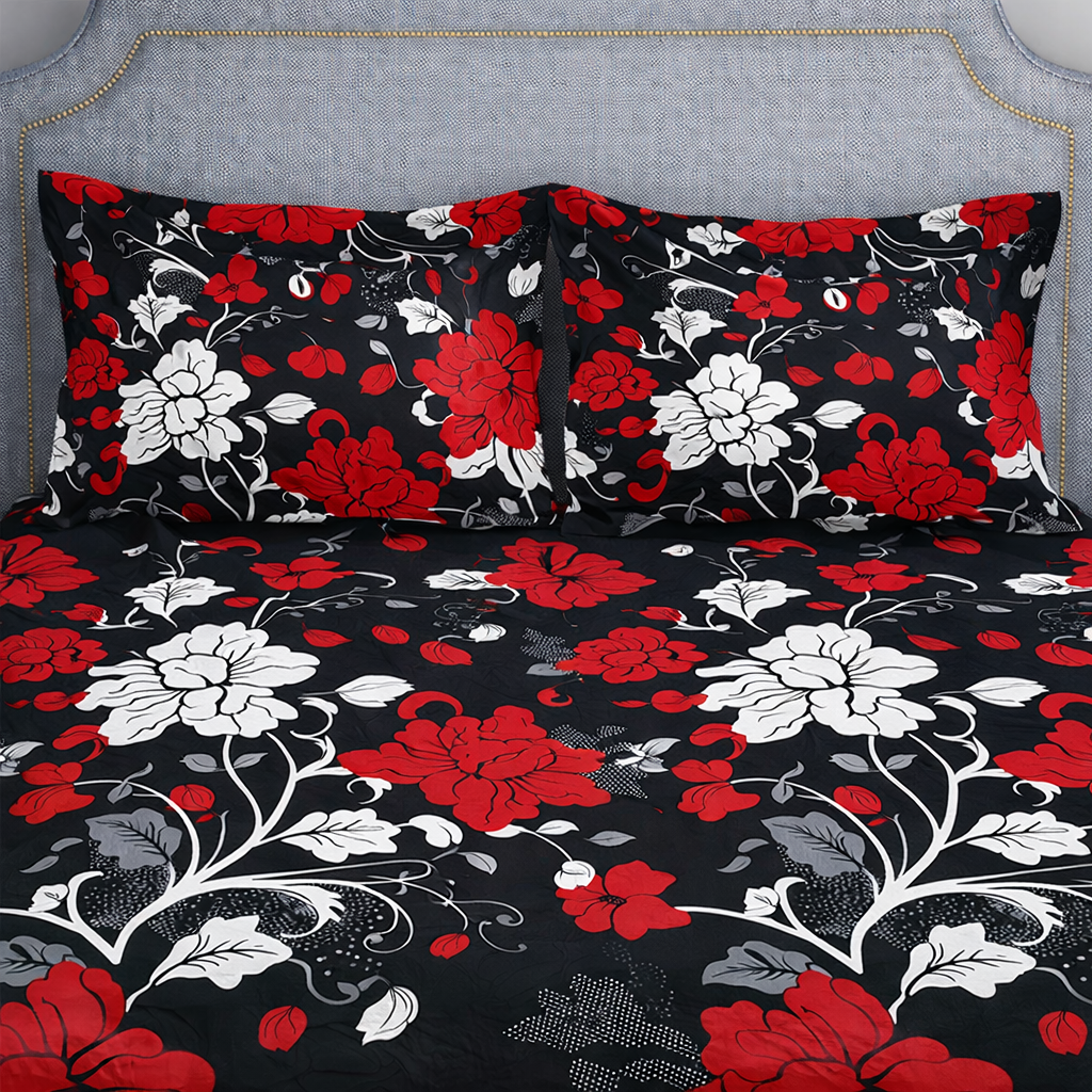 SPRINGSTONE POLYCOTTON DOUBLE PRINTED FLAT BEDSHEET ARTICLE NO HFDBSSD4M