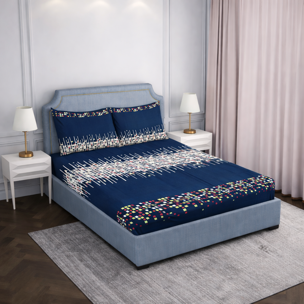 SPRINGSTONE POLYCOTTON DOUBLE PRINTED FLAT BEDSHEET ARTICLE NO HFDBSSD5M