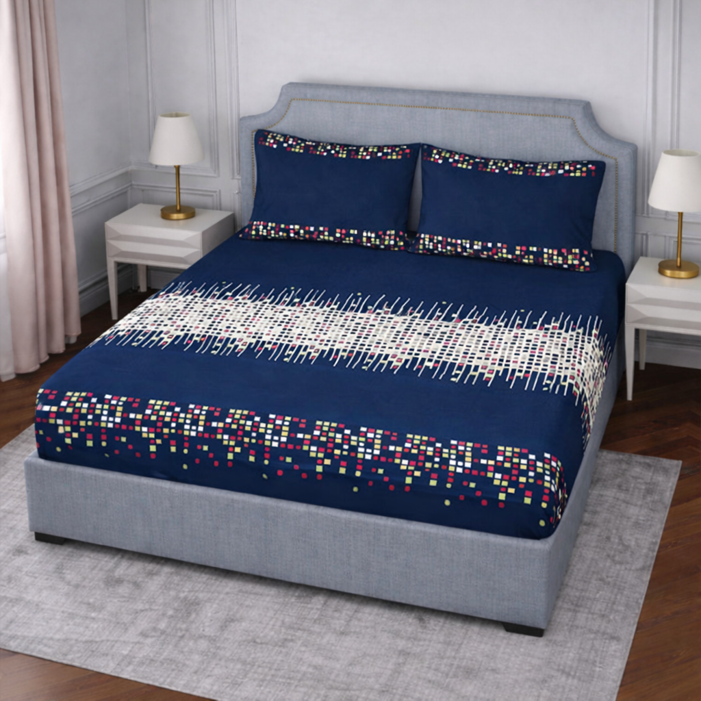 SPRINGSTONE POLYCOTTON DOUBLE PRINTED FLAT BEDSHEET ARTICLE NO HFDBSSD5M