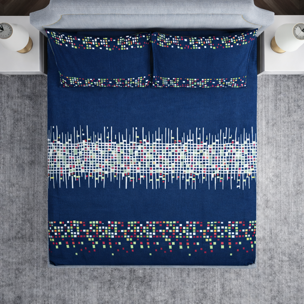 SPRINGSTONE POLYCOTTON DOUBLE PRINTED FLAT BEDSHEET ARTICLE NO HFDBSSD5M