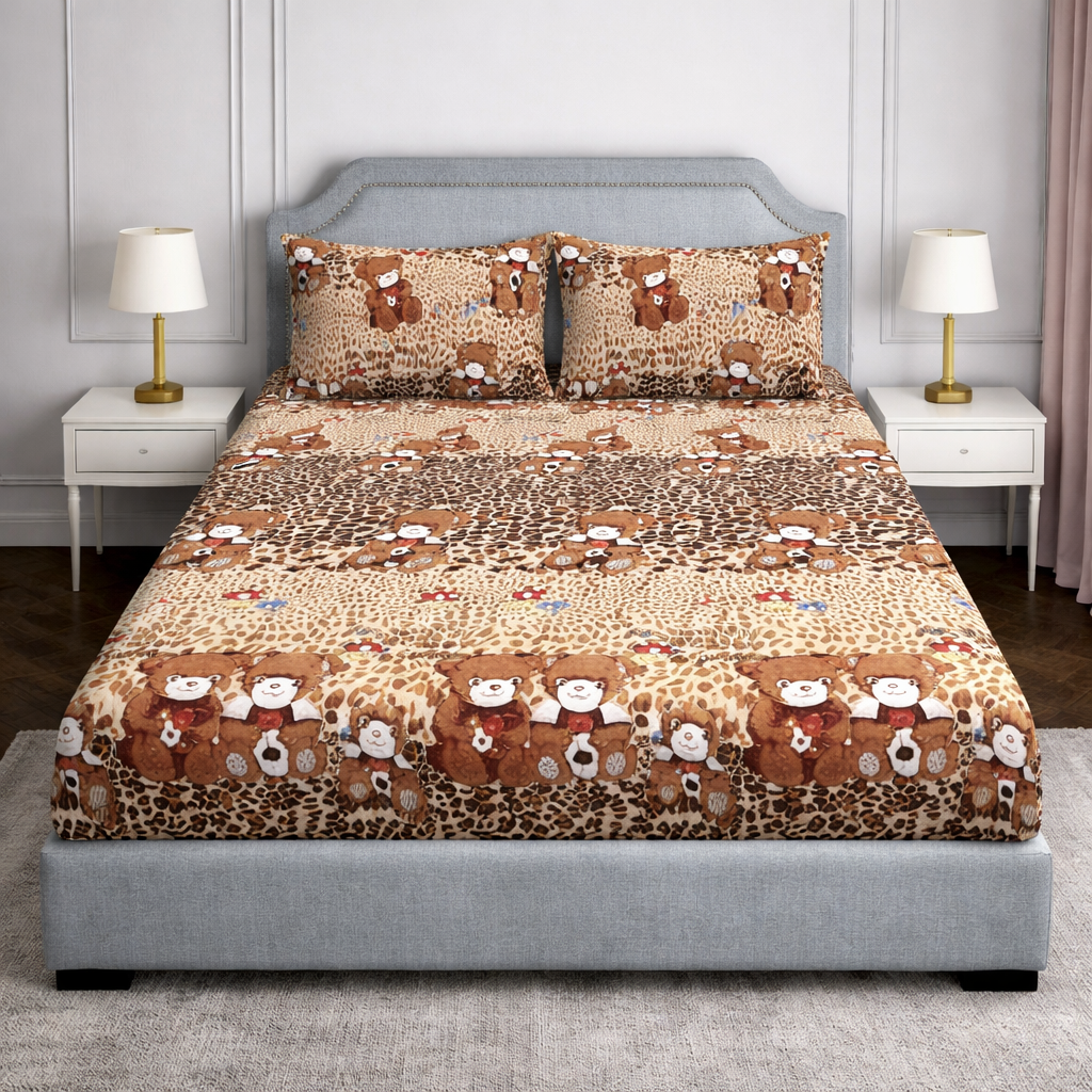 SPRINGSTONE POLYCOTTON DOUBLE PRINTED FLAT BEDSHEET ARTICLE NO HFDBSSD6M