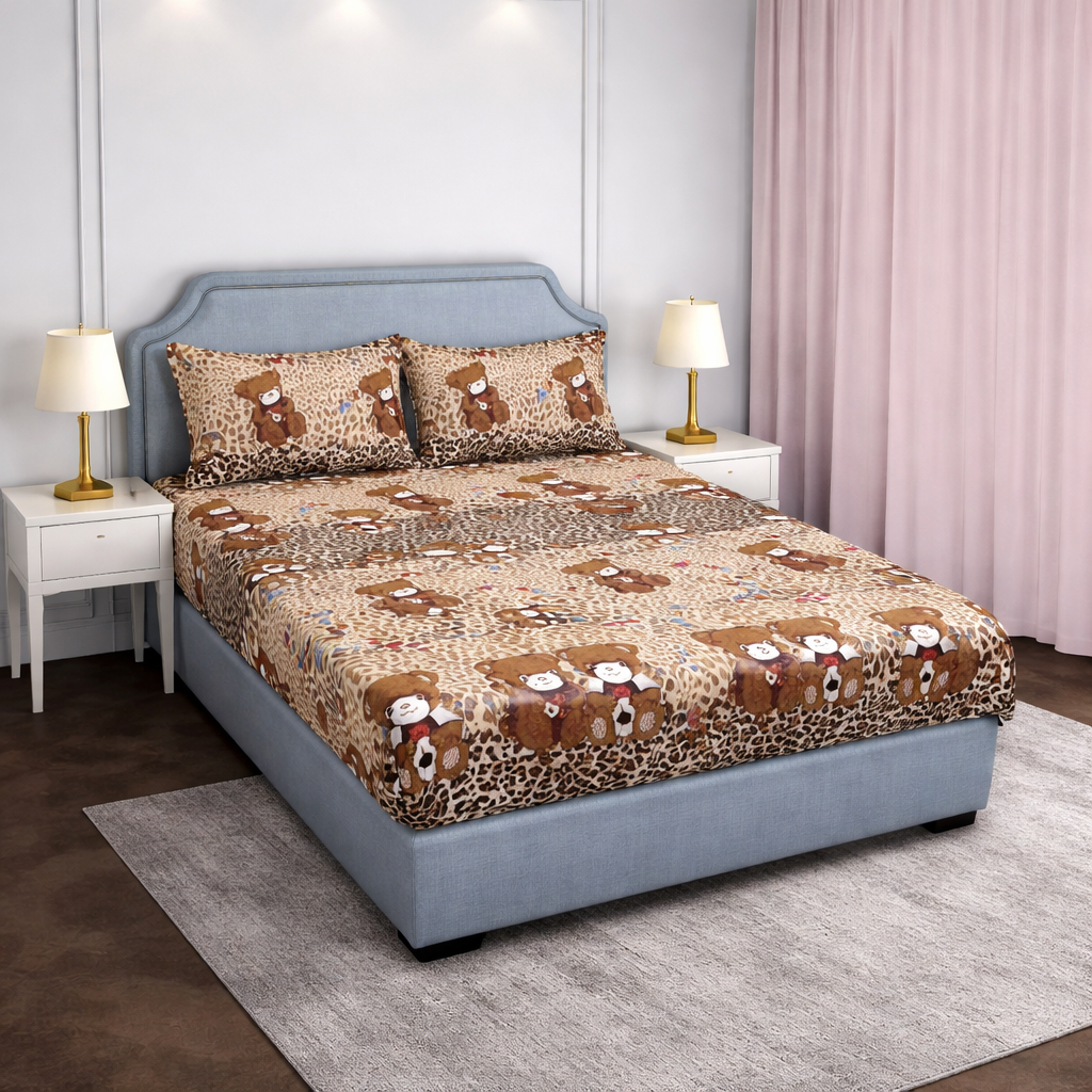 SPRINGSTONE POLYCOTTON DOUBLE PRINTED FLAT BEDSHEET ARTICLE NO HFDBSSD6M