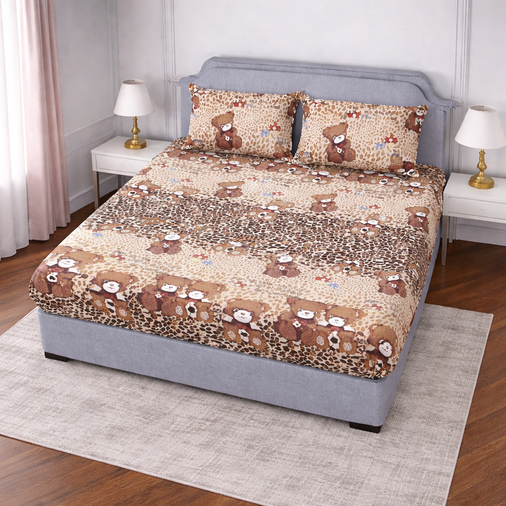 SPRINGSTONE POLYCOTTON DOUBLE PRINTED FLAT BEDSHEET ARTICLE NO HFDBSSD6M