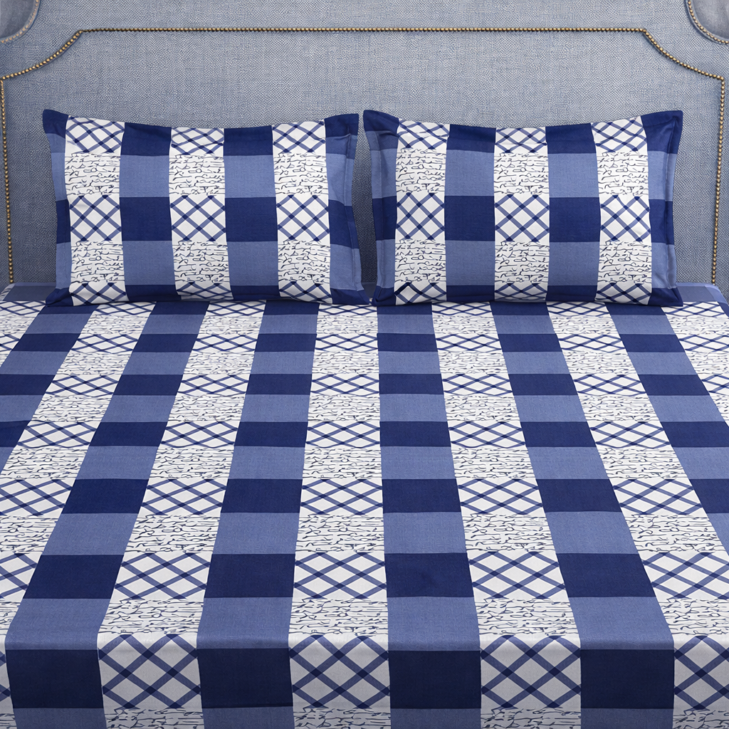 SPRINGSTONE POLYCOTTON DOUBLE PRINTED FLAT BEDSHEET ARTICLE NO HFDBSSD7M