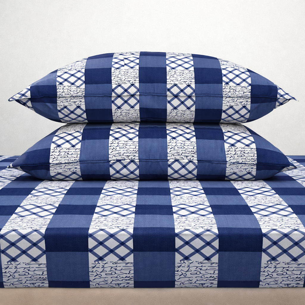 SPRINGSTONE POLYCOTTON DOUBLE PRINTED FLAT BEDSHEET ARTICLE NO HFDBSSD7M