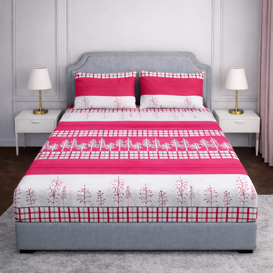 SPRINGSTONE POLYCOTTON DOUBLE PRINTED FLAT BEDSHEET ARTICLE NO HFDBSSD8M