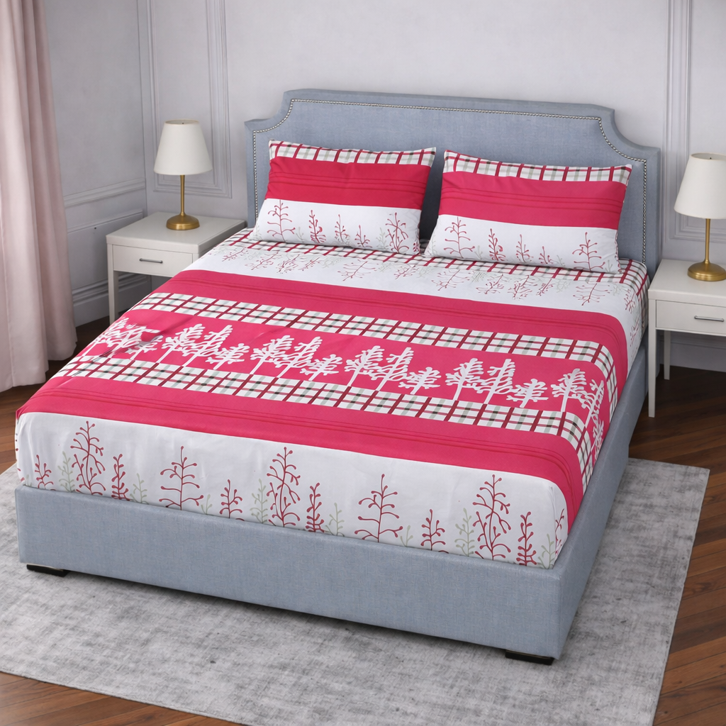 SPRINGSTONE POLYCOTTON DOUBLE PRINTED FLAT BEDSHEET ARTICLE NO HFDBSSD8M