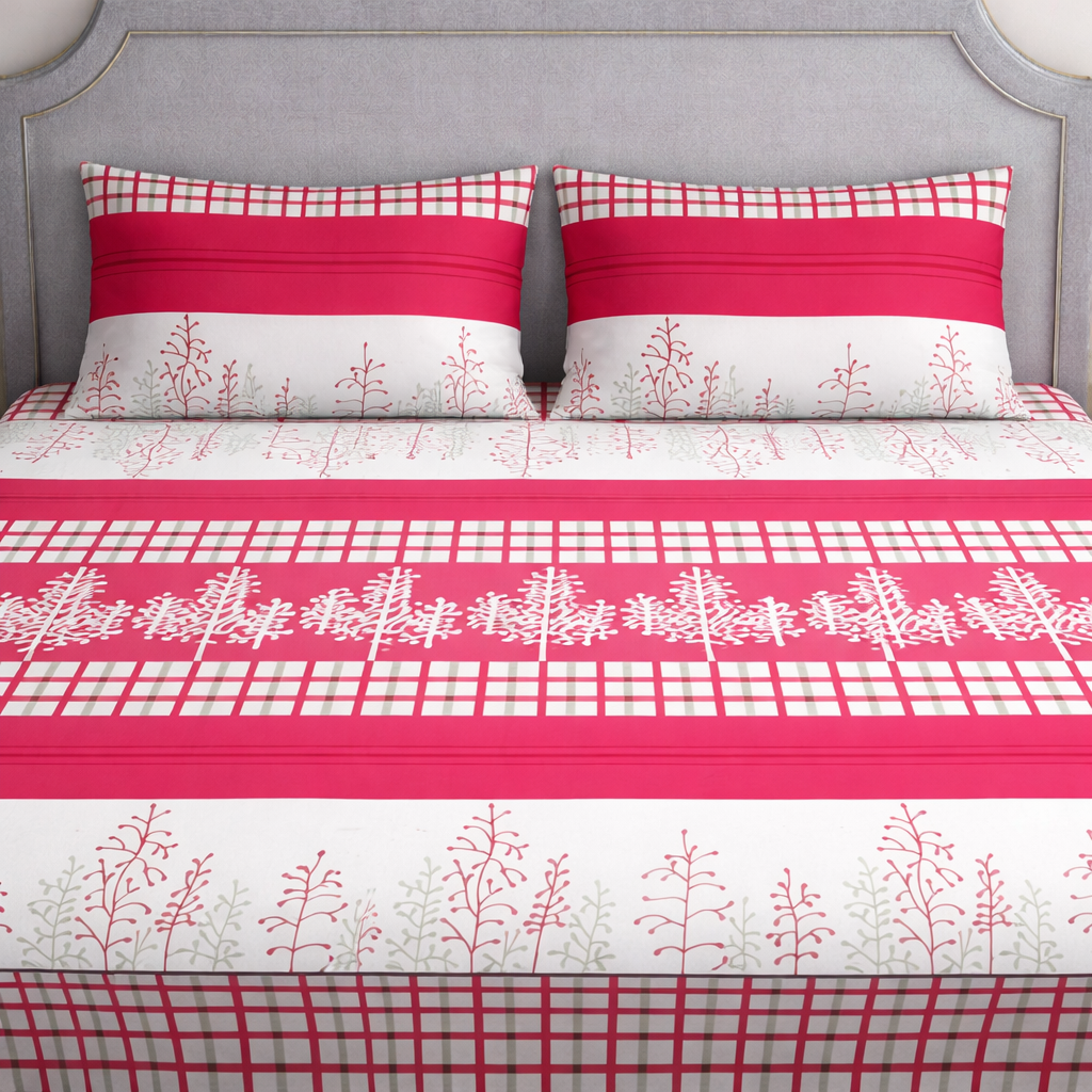 SPRINGSTONE POLYCOTTON DOUBLE PRINTED FLAT BEDSHEET ARTICLE NO HFDBSSD8M