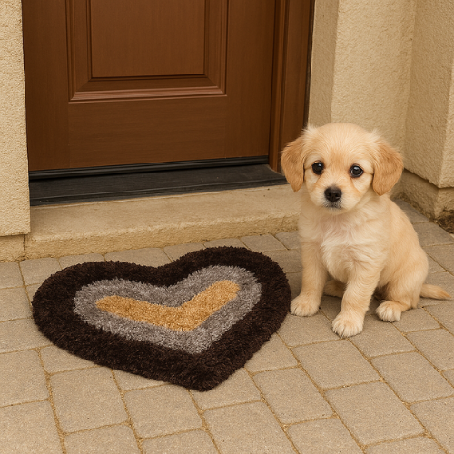 TINYSHADES Polyester Feather Heart Shape Doormats for Home ARTICLE NO HFTSDMD4M