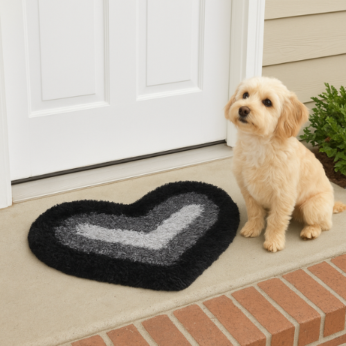 TINYSHADES Polyester Feather Heart Shape Doormats for Home ARTICLE NO HFTSDMD4M