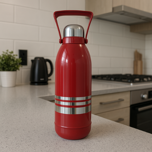 WELLMORA Vacuum Insulated Flask with Handle 1500ml| Hot and Cold Water Bottle with Screw lid | Double Walled Silver Bottle for Home, Office, Travel ARTICLE NO HKPIBD1M (Copy)